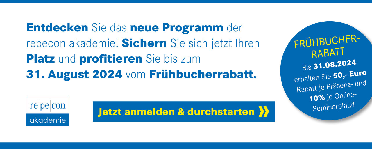 repecon akademie - repecon Akademie Frühbucherrabatt 31.08.2024